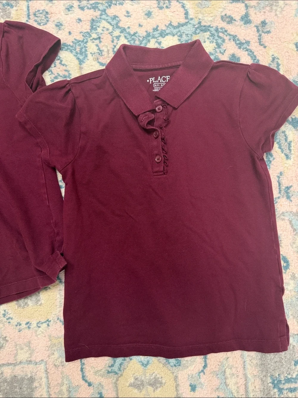 The Children's Place Girls' Maroon Polo Top - Set of 2